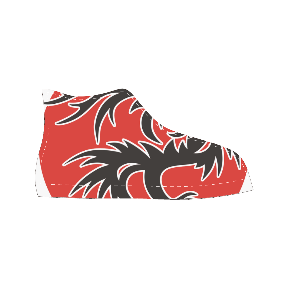 Sun Dragon with Pearl - black Red White Men’s Classic High Top Canvas Shoes /Large Size (Model 017)