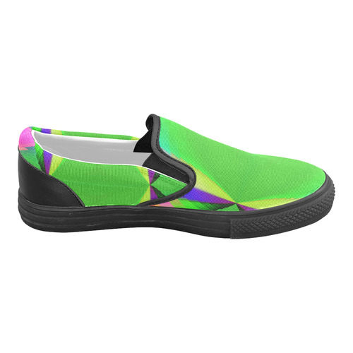 Multicolor Shimmering Fractal Design Men's Unusual Slip-on Canvas Shoes (Model 019)