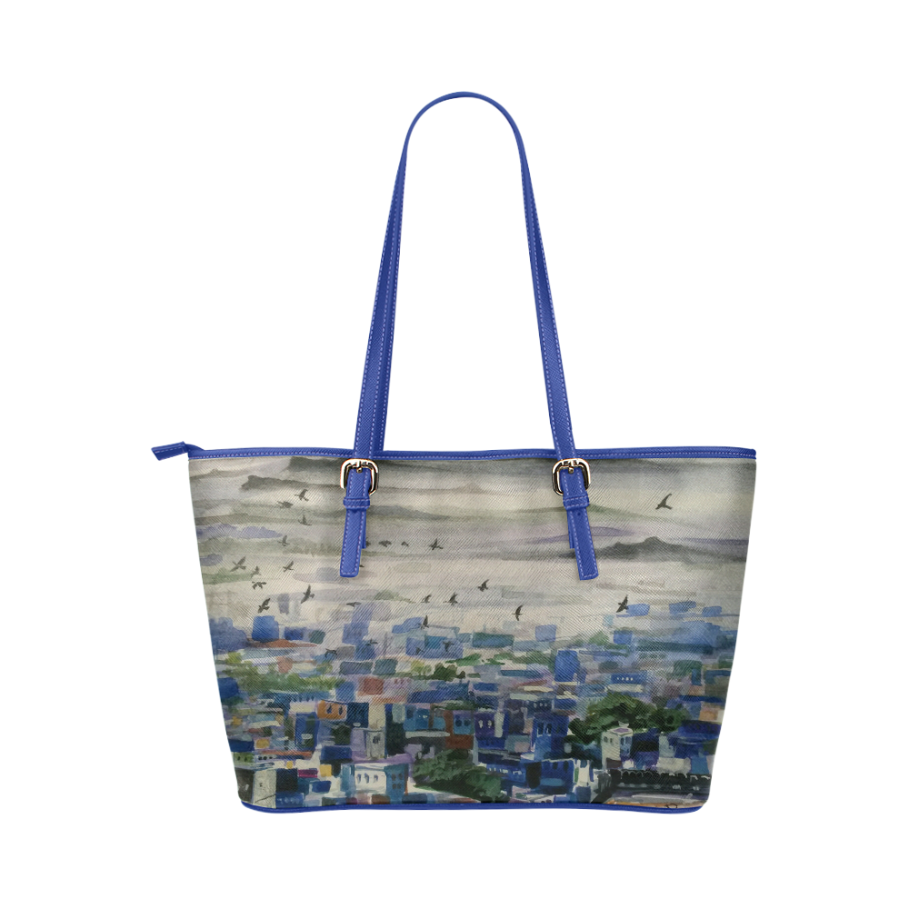 Blu City Leather Tote Bag/Small (Model 1651)