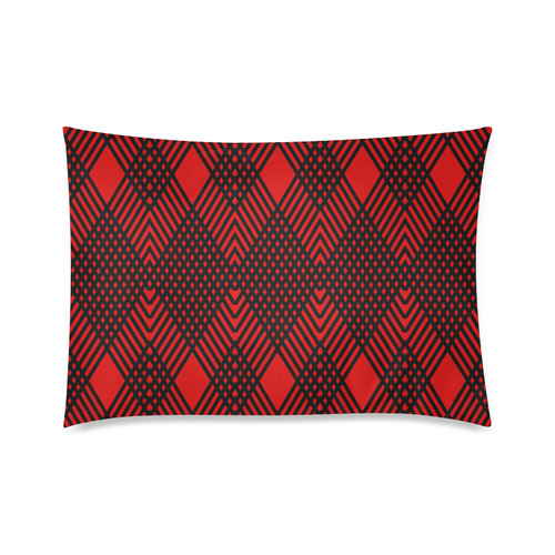 Red and black geometric  pattern,  with rombs. Custom Zippered Pillow Case 20"x30"(Twin Sides)
