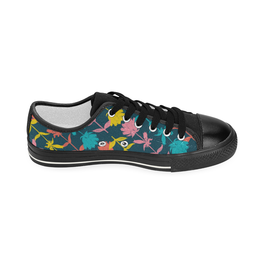 Colorful Floral Pattern Women's Classic Canvas Shoes (Model 018)
