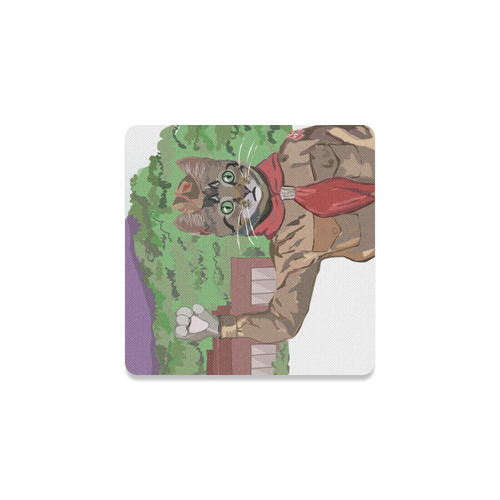 Saluting Cat Scout Coasters Square Coaster