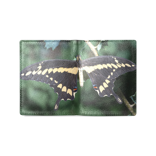 Giant Swallowtail Butterfly Men's Leather Wallet (Model 1612)
