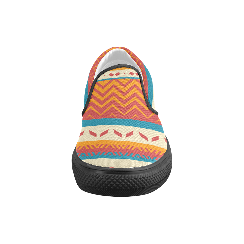 Tribal shapes Men's Unusual Slip-on Canvas Shoes (Model 019)