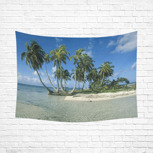 Palm Trees Tropical Nature Beach Cotton Linen Wall Tapestry 80"x 60"