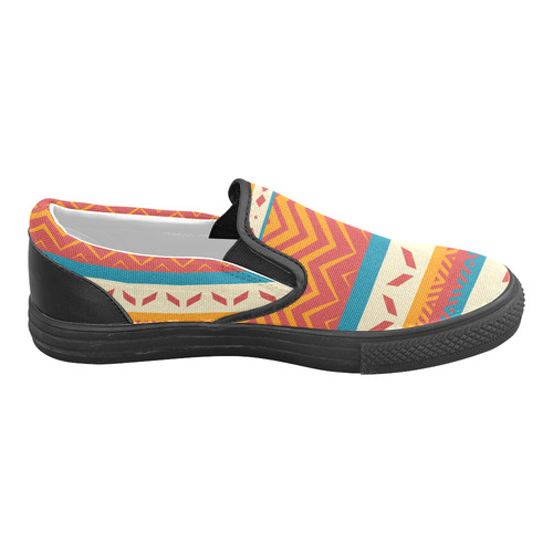 Tribal shapes Men's Unusual Slip-on Canvas Shoes (Model 019)