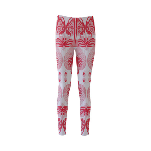 Foliage in red and gray Cassandra Women's Leggings (Model L01)