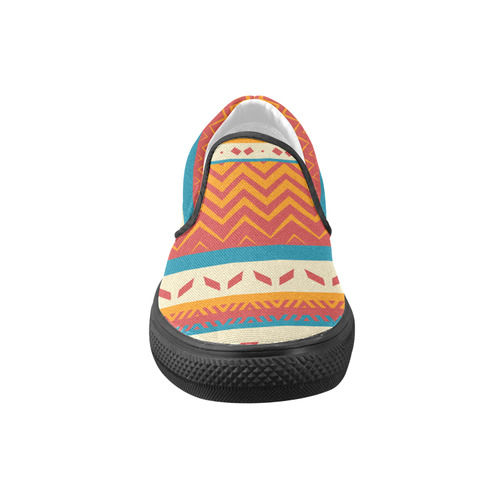 Tribal shapes Men's Unusual Slip-on Canvas Shoes (Model 019)