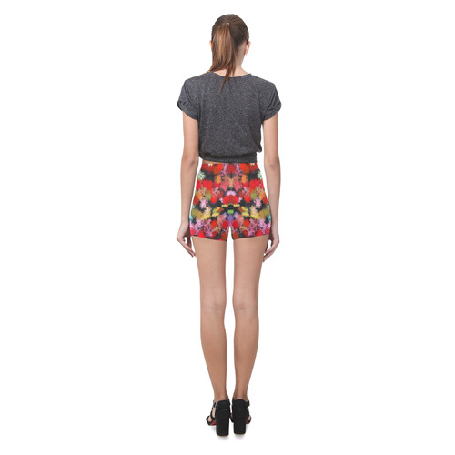 Colorful paint strokes Briseis Skinny Shorts (Model L04)