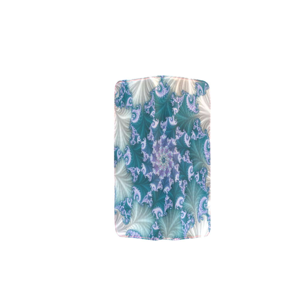 Floral spiral in soft blue on flowing fabric Women's Clutch Wallet (Model 1637)