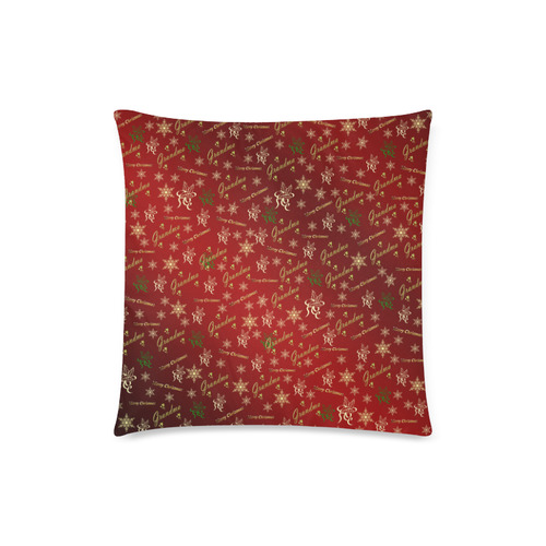 grandma golden merry christmas gift in red Custom Zippered Pillow Case 18"x18"(Twin Sides)