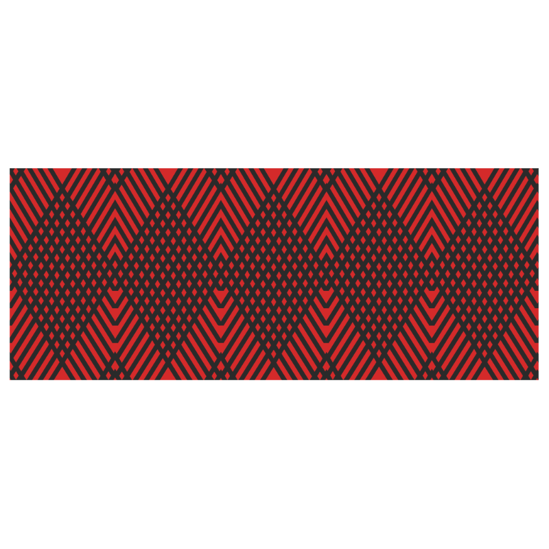 Red and black geometric  pattern,  with rombs. White Mug(11OZ)
