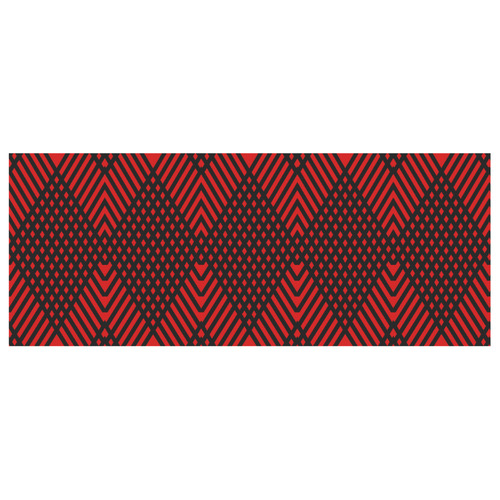 Red and black geometric  pattern,  with rombs. White Mug(11OZ)