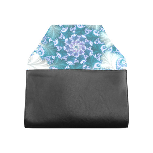 Floral spiral in soft blue on flowing fabric Clutch Bag (Model 1630)