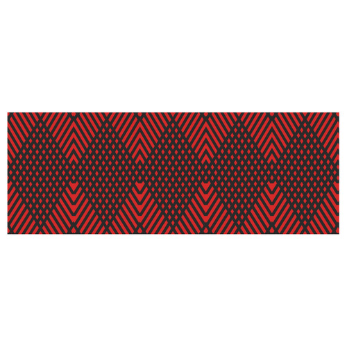 Red and black geometric  pattern,  with rombs. Travel Mug (Silver) (14 Oz)