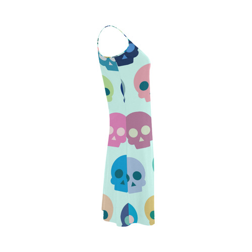 Colorful Skull Cute Pattern Alcestis Slip Dress (Model D05)