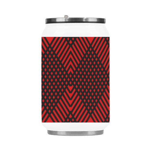 Red and black geometric  pattern,  with rombs. Stainless Steel Vacuum Mug (10.3OZ)