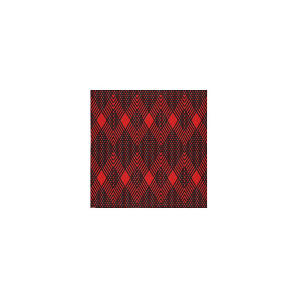 Red and black geometric  pattern,  with rombs. Square Towel 13“x13”