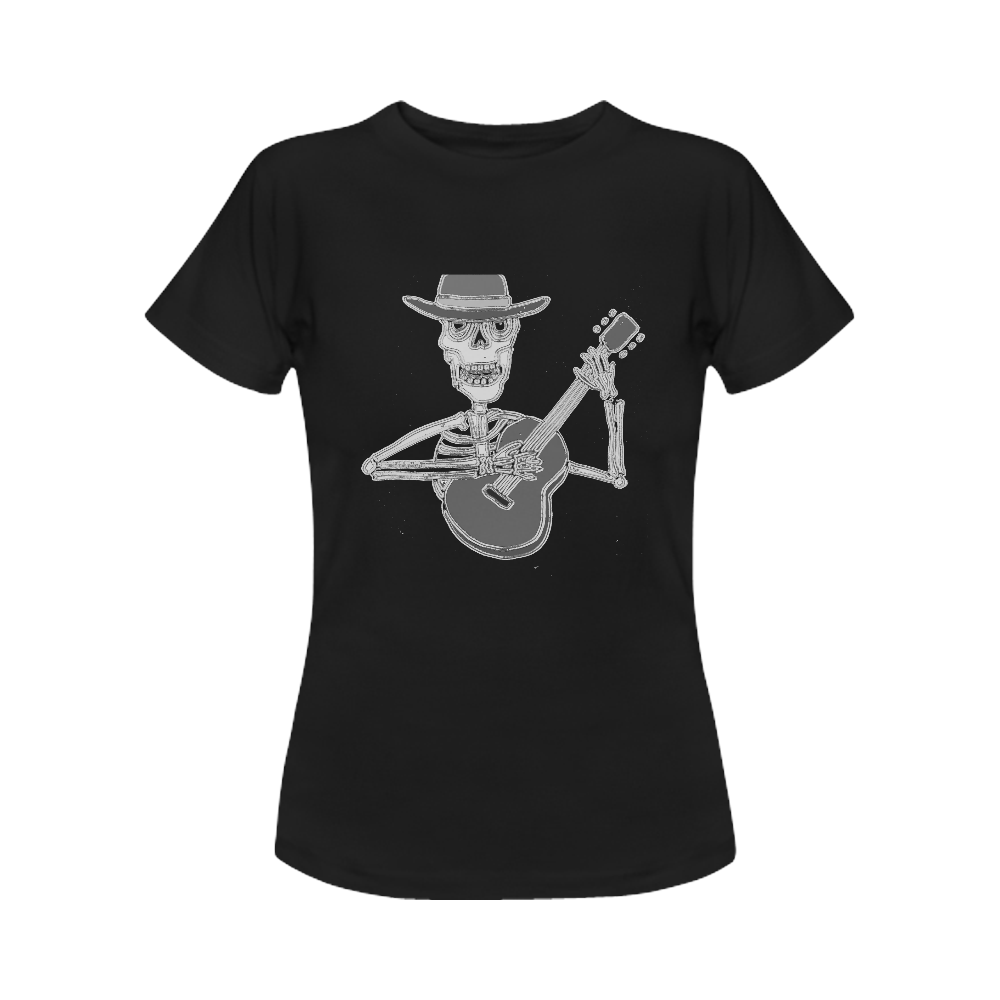 Cool Skeleton Playing Guitar Women's Classic T-Shirt (Model T17）