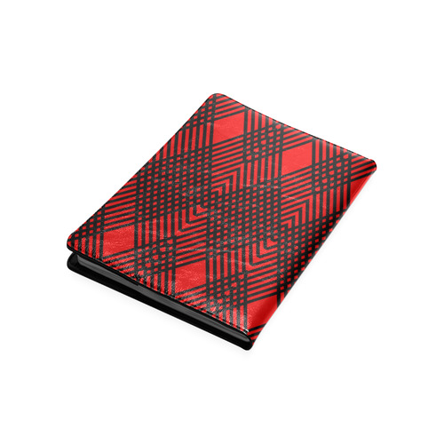 Red and black geometric  pattern,  with rombs. Custom NoteBook B5