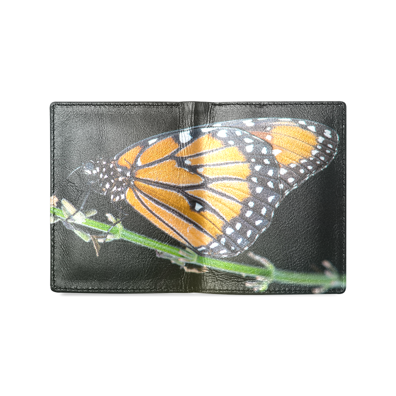 Monarch Butterfly Men's Leather Wallet (Model 1612)