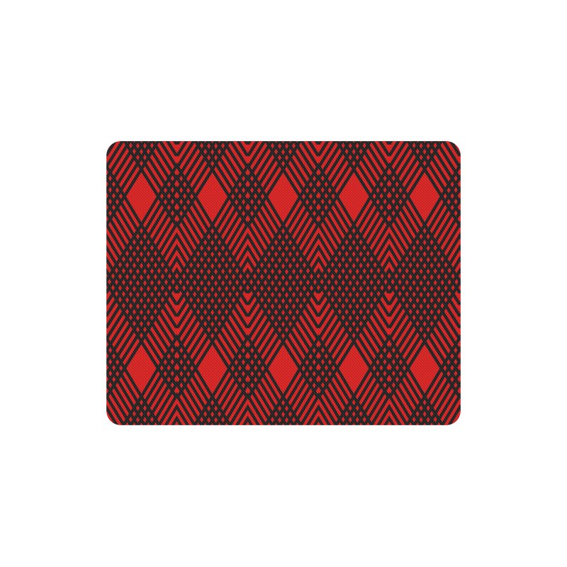 Red and black geometric  pattern,  with rombs. Rectangle Mousepad