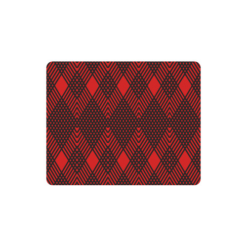 Red and black geometric  pattern,  with rombs. Rectangle Mousepad