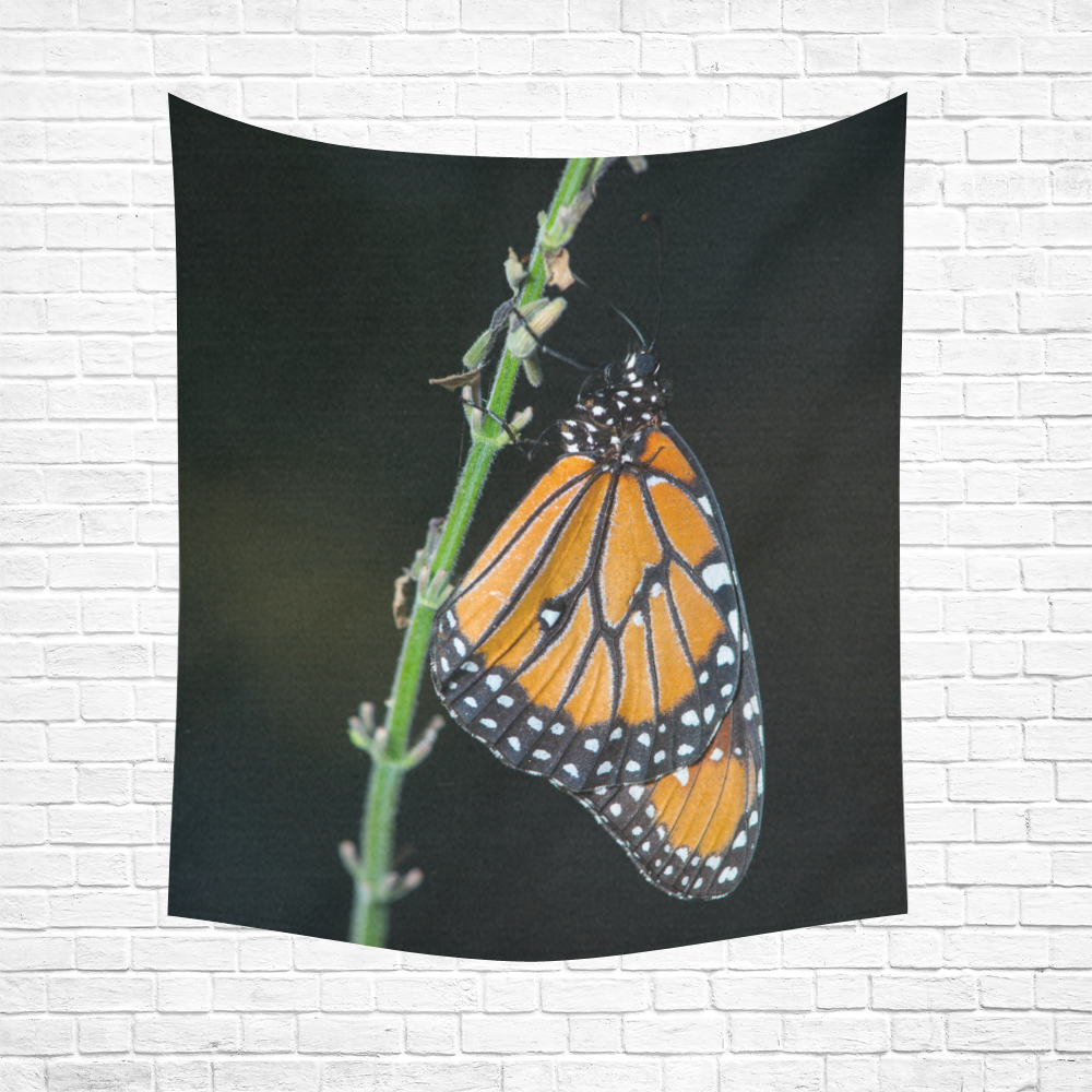 Monarch Butterfly Cotton Linen Wall Tapestry 51"x 60"