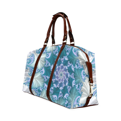 Floral spiral in soft blue on flowing fabric Classic Travel Bag (Model 1643)