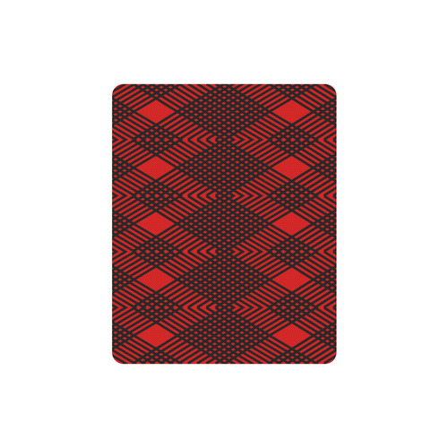 Red and black geometric  pattern,  with rombs. Rectangle Mousepad