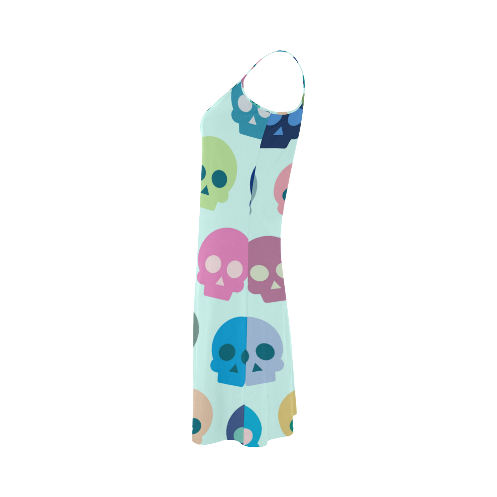 Colorful Skull Cute Pattern Alcestis Slip Dress (Model D05)