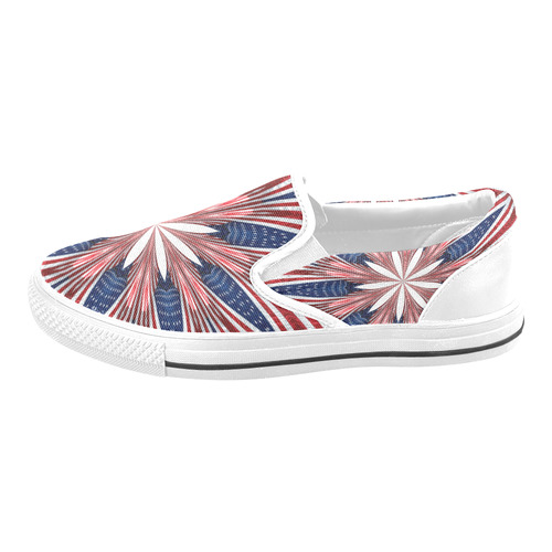 PATRIOTIC: United States Flag Mandala 1 Men's Slip-on Canvas Shoes (Model 019)