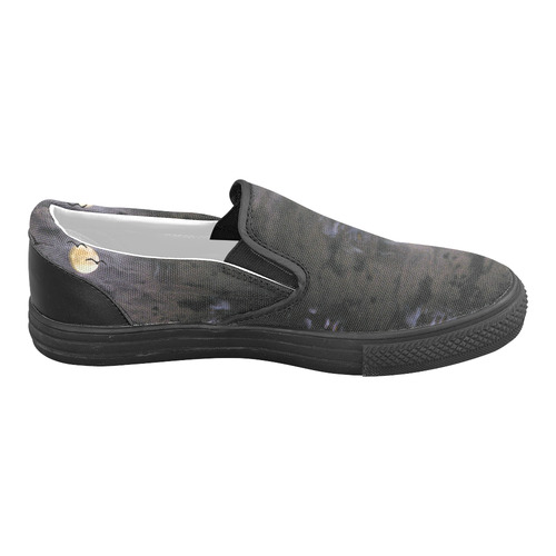 Halloween Moon and Ghosts Women's Unusual Slip-on Canvas Shoes (Model 019)