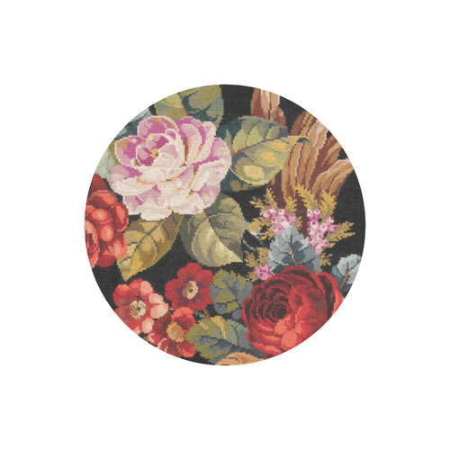 Vintage Floral Beautiful Roses Round Mousepad