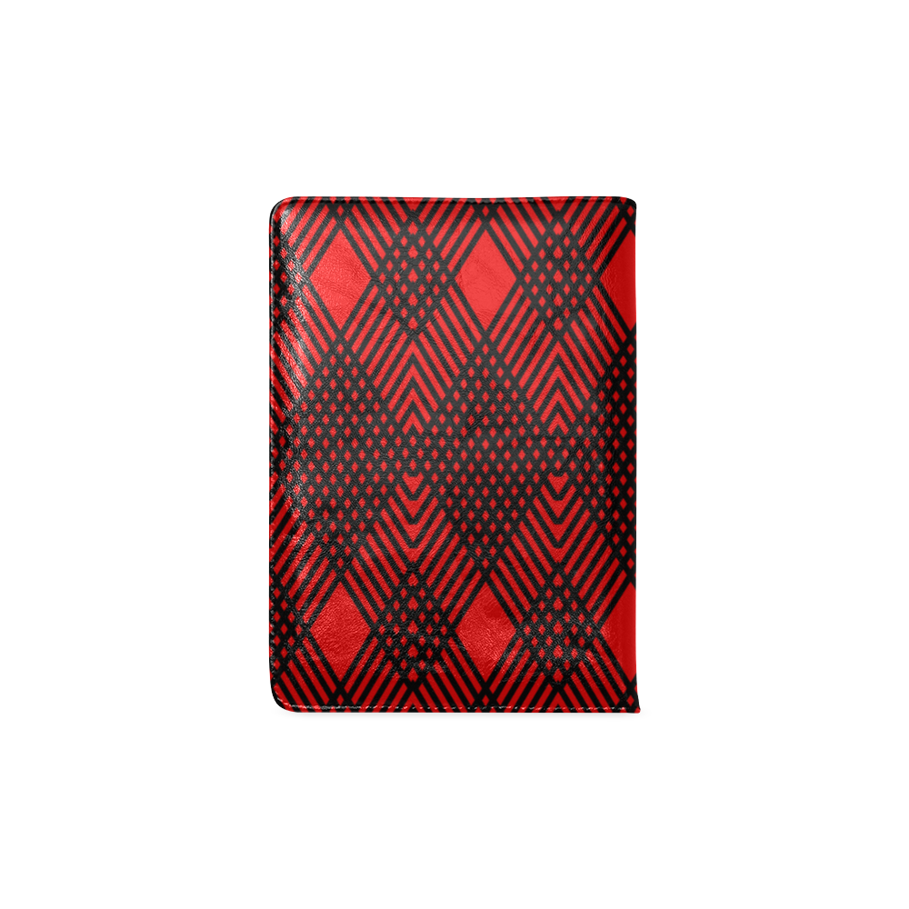 Red and black geometric  pattern,  with rombs. Custom NoteBook A5