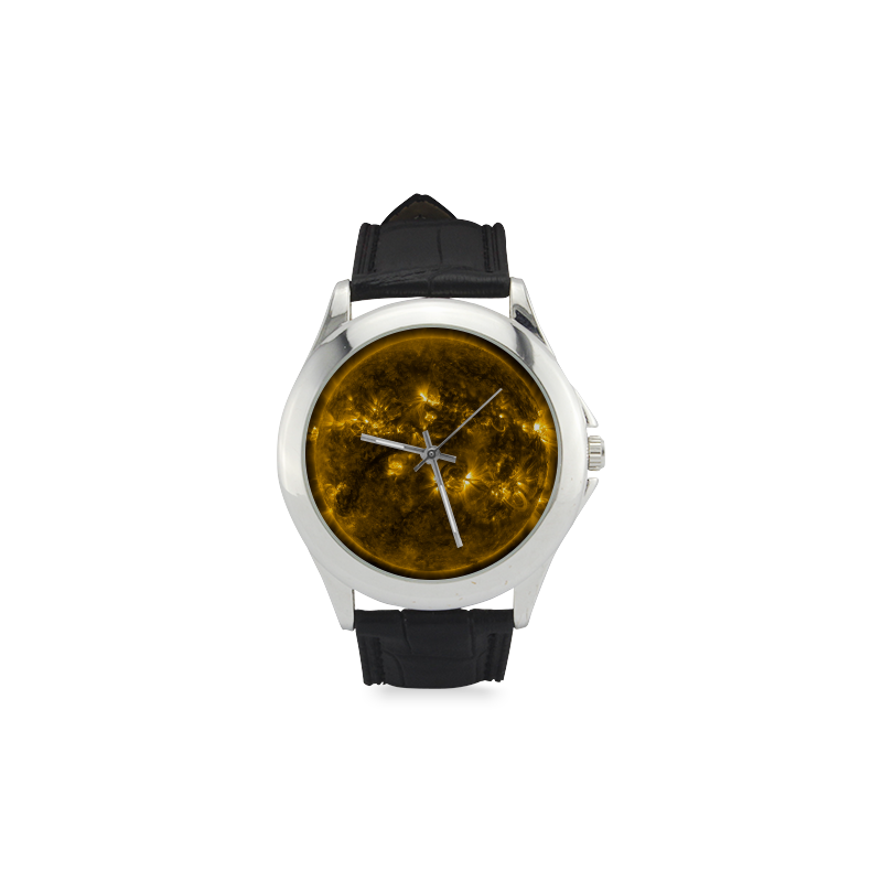 NASA: Sun & Solar Flares Stars Outerspace Women's Classic Leather Strap Watch(Model 203)
