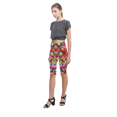 Colorful paint strokes Hestia Cropped Leggings (Model L03)