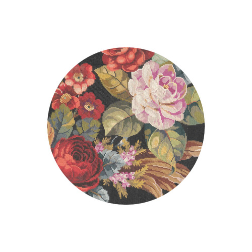 Vintage Floral Beautiful Roses Round Mousepad