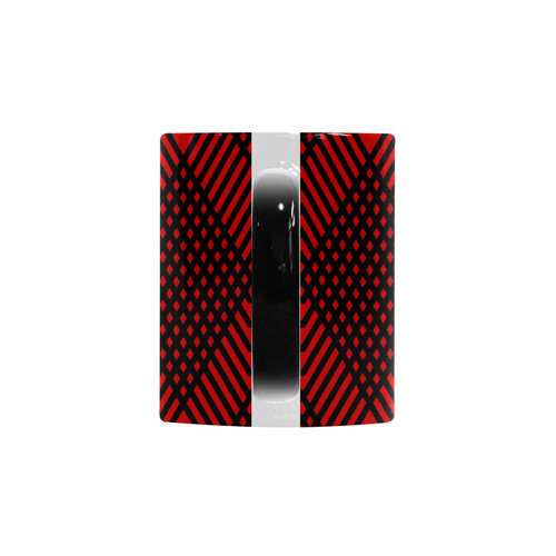 Red and black geometric  pattern,  with rombs. Custom Morphing Mug