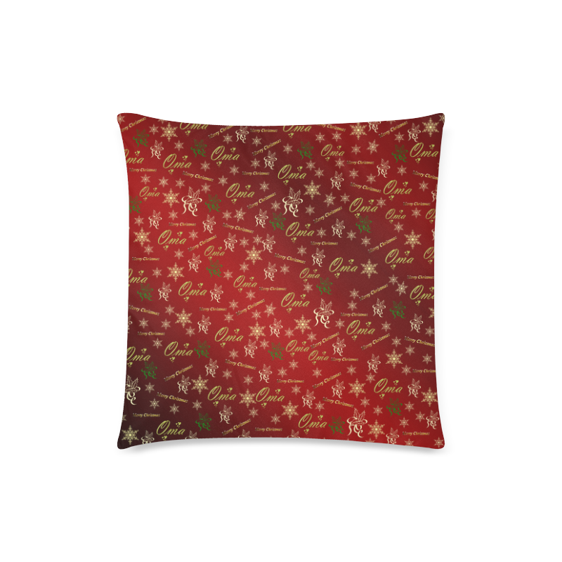 oma golden merry christmas gift in red Custom Zippered Pillow Case 18"x18"(Twin Sides)