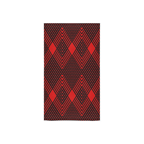 Red and black geometric  pattern,  with rombs. Custom Towel 16"x28"