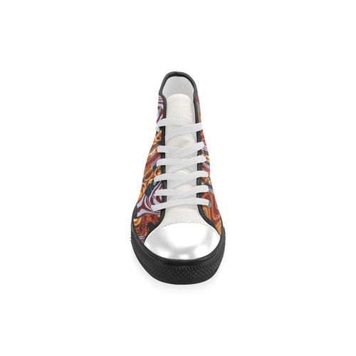 PATRIOTIC: USA Flag & Fireworks Abstract 3 Men’s Classic High Top Canvas Shoes (Model 017)
