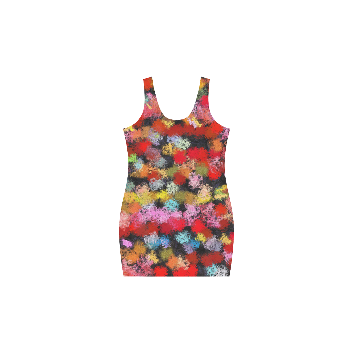 Colorful paint strokes Medea Vest Dress (Model D06)