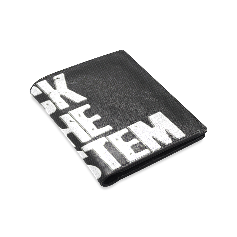 Fuck The System Men's Leather Wallet (Model 1612)