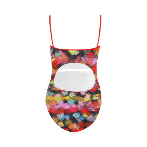 Colorful paint strokes Strap Swimsuit ( Model S05)