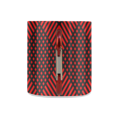 Red and black geometric  pattern,  with rombs. Classic Insulated Mug(10.3OZ)
