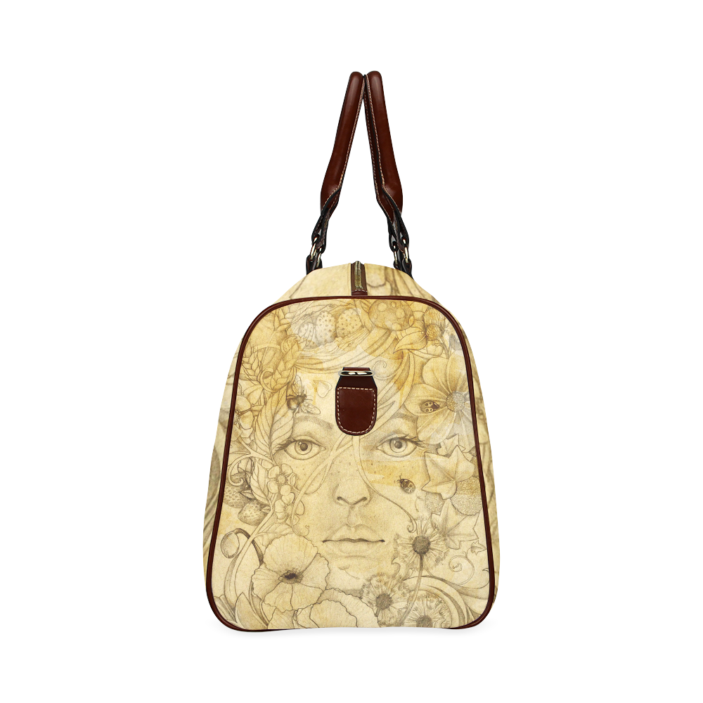 Nature Tea stain Waterproof Travel Bag/Small (Model 1639)