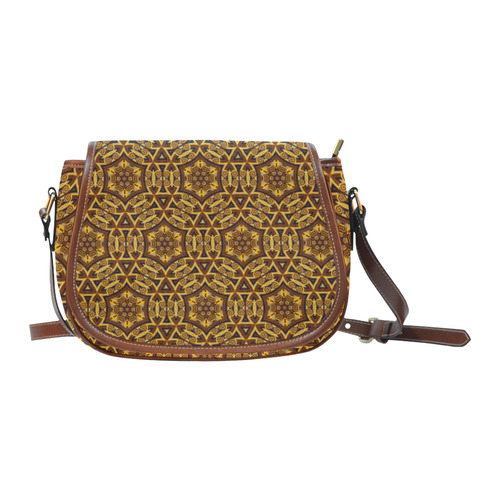 Intricate Honeycomb Hazel Pattern Saddle Bag/Small (Model 1649) Full ...