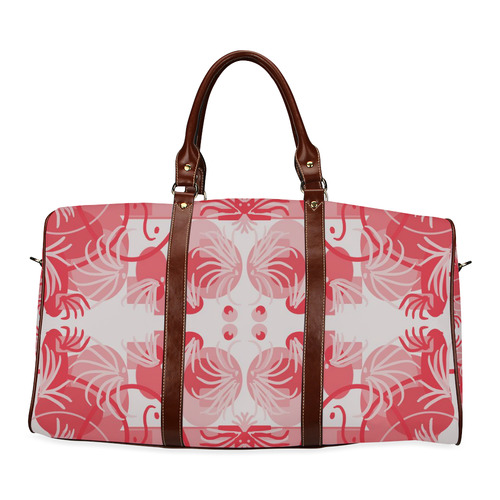 Foliage in red and gray Waterproof Travel Bag/Small (Model 1639)