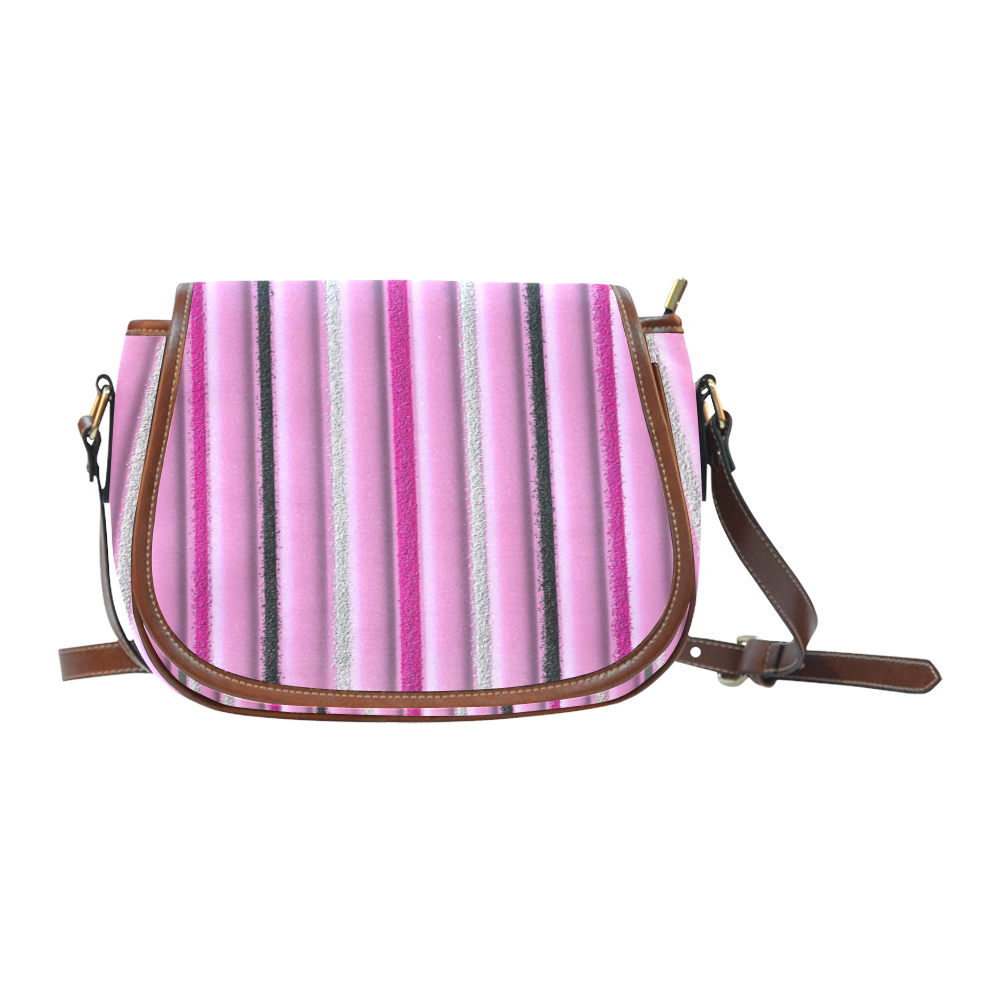 Pink Glamour Saddle Bag/Small (Model 1649) Full Customization